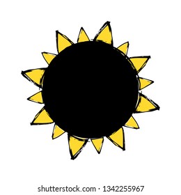 vector sunflower, hand drawn