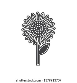 Vector Sunflower icon. Element of Fruits and vegatables for mobile concept and web apps icon. Glyph, flat icon for website design and development, app development