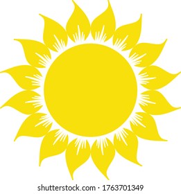 vector sunflower icons on a white background, sun symbol, logo, blossom flat vector icon for flower apps and websites