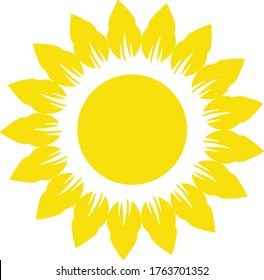 vector sunflower icons on a white background, sun symbol, logo, blossom flat vector icon for flower apps and websites