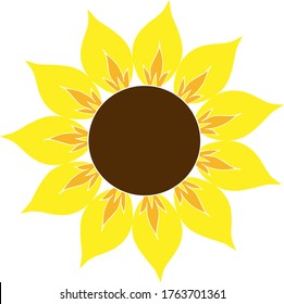 vector sunflower icons on a white background, sun symbol, logo, blossom flat vector icon for flower apps and websites