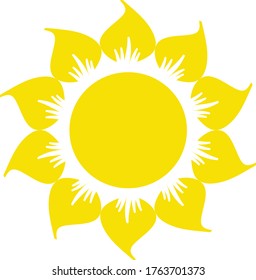 vector sunflower icons on a white background, sun symbol, logo, blossom flat vector icon for flower apps and websites