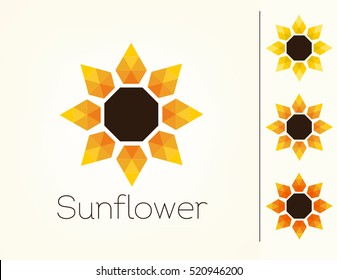 Vector Sunflower Logo Yellow, Triangles