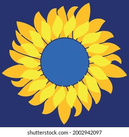 Vector sunflower on blue background