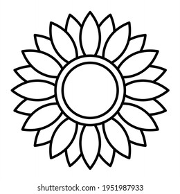Diseño del icono de contorno de girasol del vector
