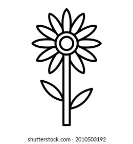 Vector Sunflower Outline Icon Design
