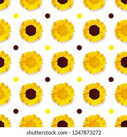 vector sunflower seed head flower seamless pattern