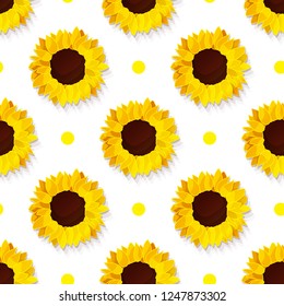 vector sunflower seed head flower seamless pattern