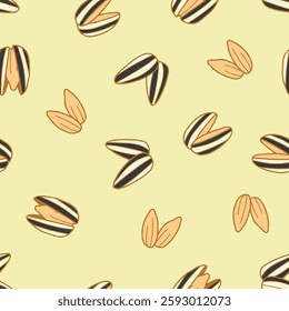 Vector Sunflower Seed Pattern Repeat Seamless for Wallpaper Background Cover Packaging