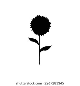 Vector Sunflowers silhouette set, Art, Black and White Floral outline set, Sunflower summer clipart

