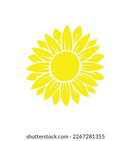 Vector Sunflowers silhouette set, Art, Black and White Floral outline set, Sunflower summer clipart
