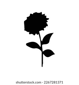 Vector Sunflowers silhouette set, Art, Black and White Floral outline set, Sunflower summer clipart
