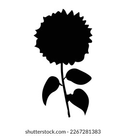 Juego de siluetas de girasoles vectoriales, decorado Art, Black and White Floral, clipart de verano girasol
