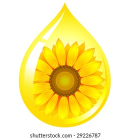 vector sunflower-seed oil drop