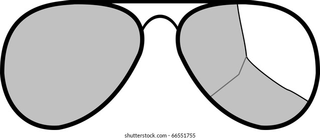 Vector sunglasses with broken glass - isolated illustration on white background