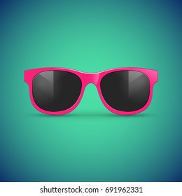 Vector sunglasses. Eyeglasses hipster fashion illustration for summer.