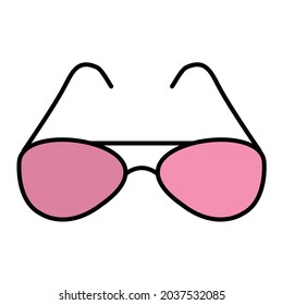 Diseño de iconos de contorno rellenos de lentes de sol vectoriales
