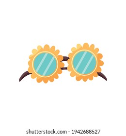 Vector sunglasses with a flower