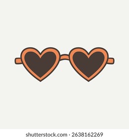Vector sunglasses illustration with orange stripes in retro style. Summer vibe illustration use for print, icon, sticker, element design, invitation, card, package design.