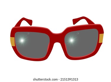 Vector sunglasses isolated on white background, vector illustration. Summer vacation concept.