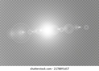 Vector. Sunlight. Glare effect. Light effect.Bright sun.