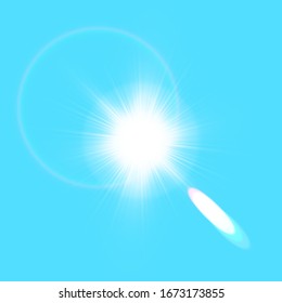 Vector sunlight special lens flare light effect. Sun isolated on transparent background. Glow light effect