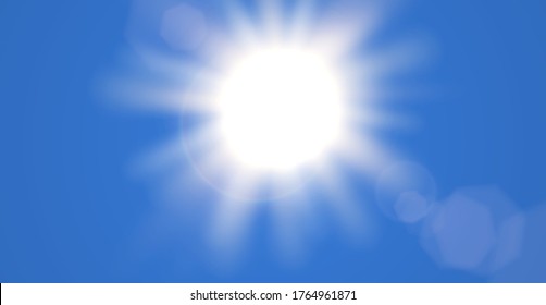 Vector sunlight special lens flare light effect. Sun flash shining with rays and spotlight. Flares and gleams rounded and hexagonal shapes.