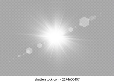 Vector. Sunlight. special lens flare effect. Light effect.Bright sun.