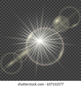 Vector sunlight special lens flare light effect. Sun flash