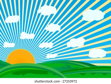 vector sunny day; clip-art