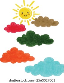 Vector of Sunny day and colorful cloud