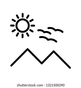  Vector Sunny Mounatin Icon