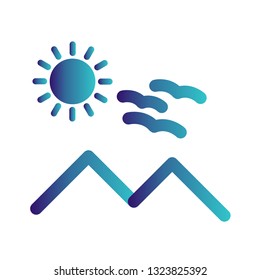  Vector Sunny Mounatin Icon