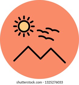  Vector Sunny Mounatin Icon