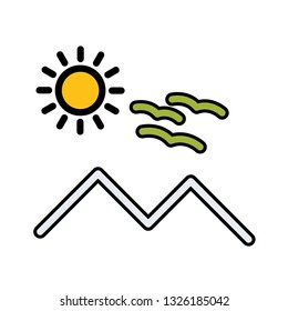 Vector Sunny Mounatin Icon