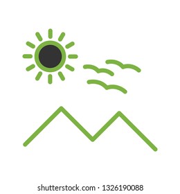  Vector Sunny Mounatin Icon