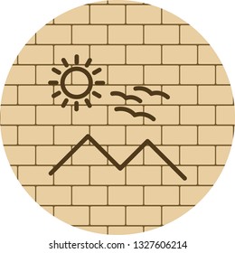  Vector Sunny Mounatin Icon
