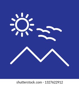  Vector Sunny Mounatin Icon