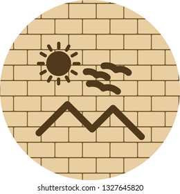  Vector Sunny Mounatin Icon
