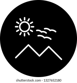  Vector Sunny Mounatin Icon