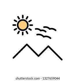  Vector Sunny Mounatin Icon