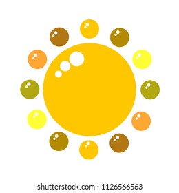 Vector Sunny weather sign icon. Color sun illustration.
