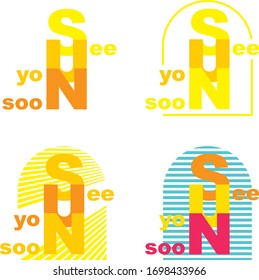 Vektorillustration, sonnige gelbe Logokunst