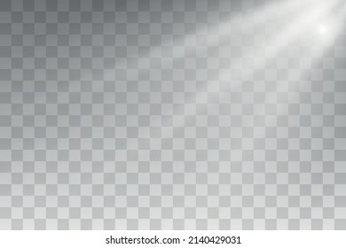 Vector sunrays effect. Sulight isolated on transparent backgroud 