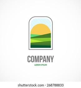 Vector sunrise logo. 