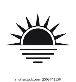 Vector sunrise logo icon set, perfect for bright and elegant design projects.