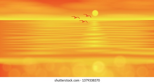 vector sunrise on the sea summer landscape