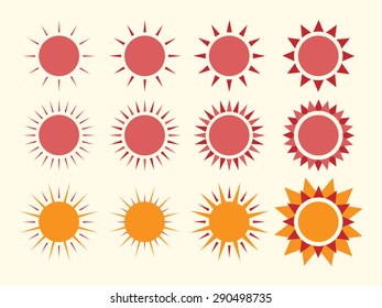 Vector suns collection. EPS 10 vector illustration, no transparency