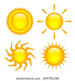 Vector suns set, eps10 illustration