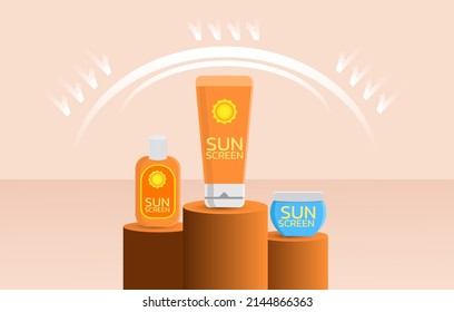 vector for sunscreen advertising. vector for sunscreen advertising